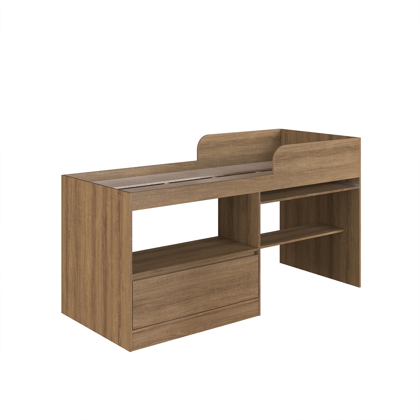 Cama Alta Multifuncional 1 Pza Hoga Jacarta Miel