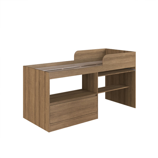 Cama Alta Multifuncional 1 Pza Hoga Jacarta Miel