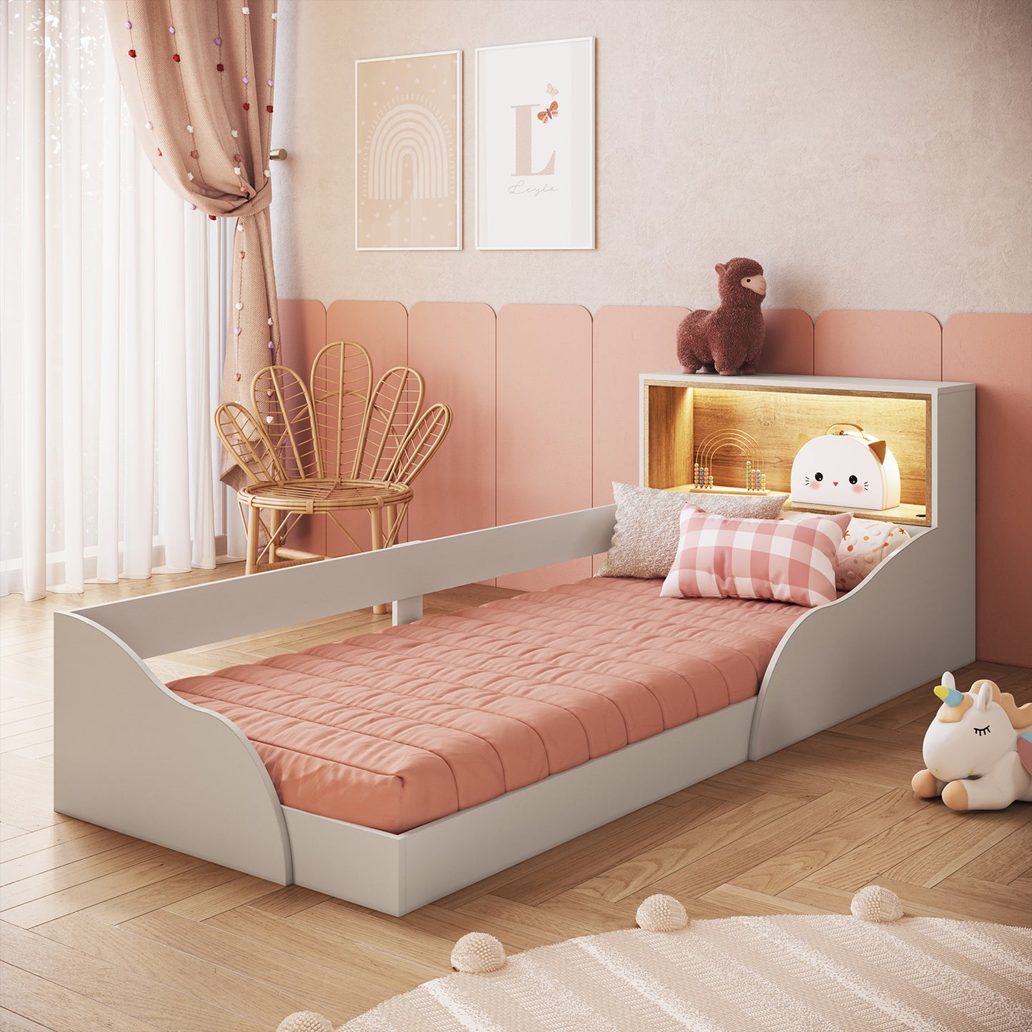 Cama Montessori con luz led 1 Pza Hoga Lille Arena
