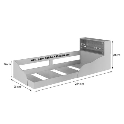 Cama Montessori con luz led 1 Pza Hoga Lille Arena
