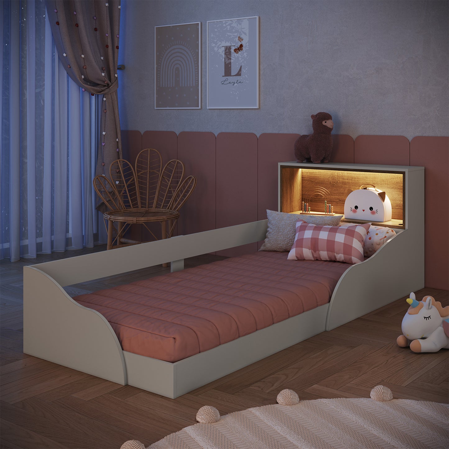 Cama Montessori con luz led 1 Pza Hoga Lille Arena