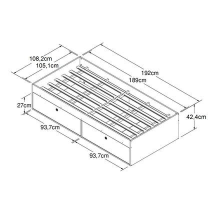 Cama 1.5 Plazas con 4 Puertas Latino Blanco