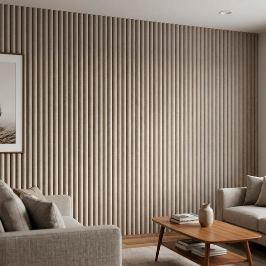 Panel Pvc Revestimiento Acanalado 2,9m x 15 cm x 15mm Beige Lino