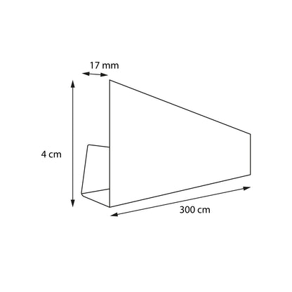 Perfil J Metálico Terminación Metal Siding Revestimiento Exterior 300cm Blanco