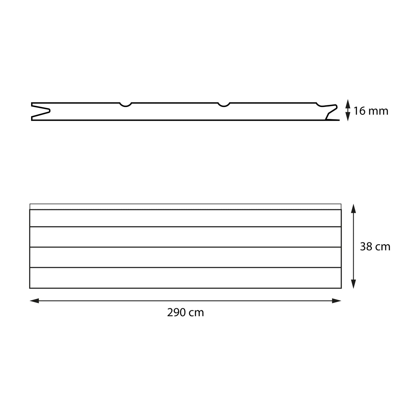 Panel Metal Siding Revestimiento Exterior 2,9m x 38 cm x 16mm Blanco