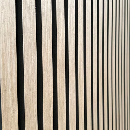 Panel Acústico Revestimiento MDF PET 2,4m x 60 cm x 22 mm Blanco Oak