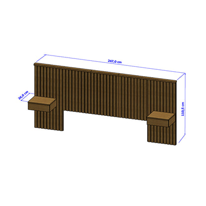Respaldo de Cama con Veladores Columbia Natural