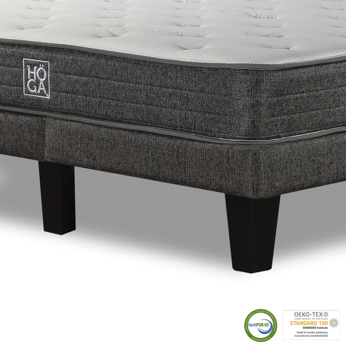 Combo Cama HÖGA 2 Plazas + Respaldo Gris