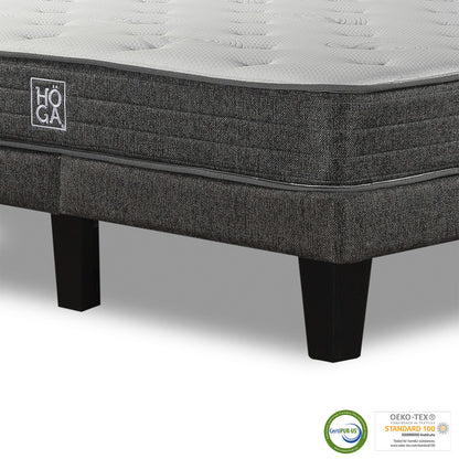 Combo Cama HÖGA 2 Plazas + Respaldo Gris
