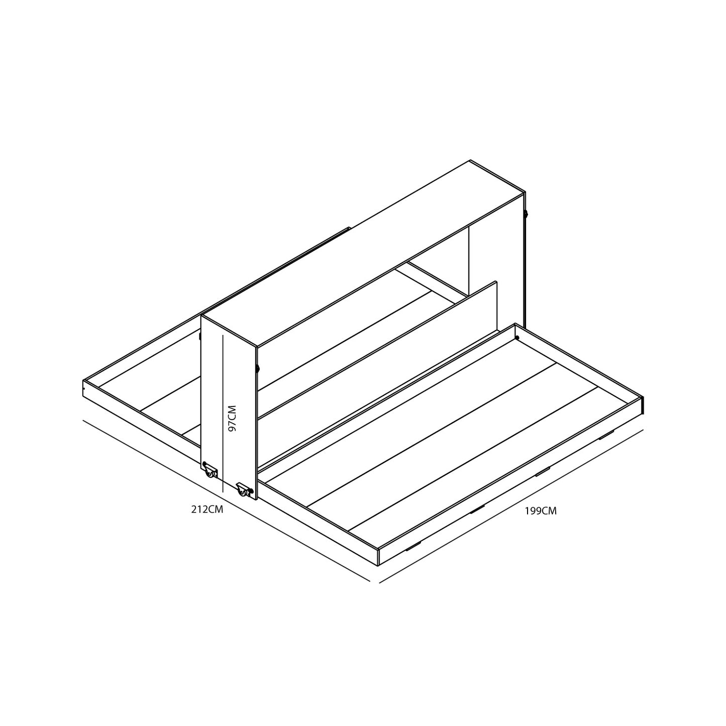 Cama Doble Plegable Horizontal 1 Plaza Phoenix Blanco