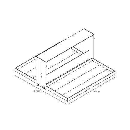 Cama Doble Plegable Horizontal 1 Plaza Phoenix Blanco