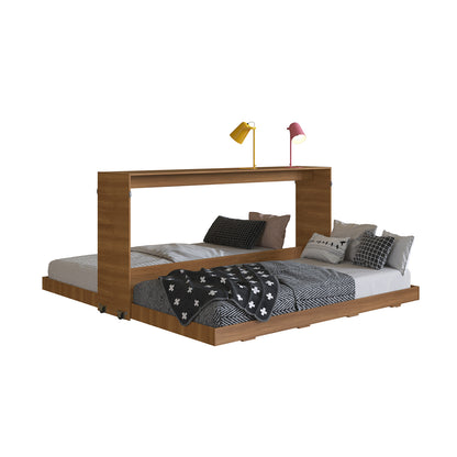 Cama Doble Plegable Horizontal 1 Plaza Phoenix Nogal