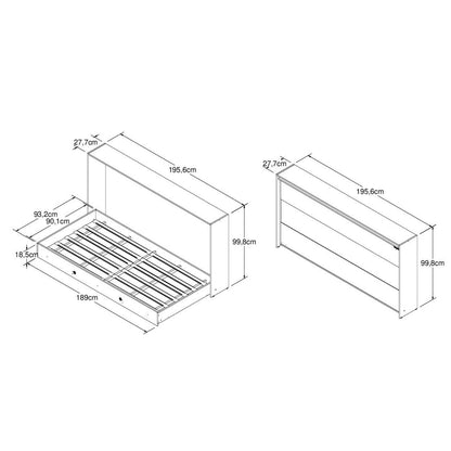 Cama Plegable Horizontal 1 Plaza América Blanco