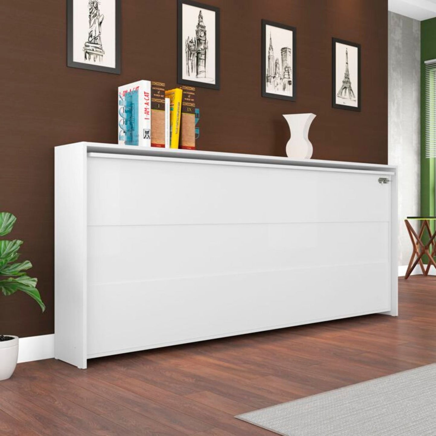 Cama Plegable Horizontal 1 Plaza América Blanco