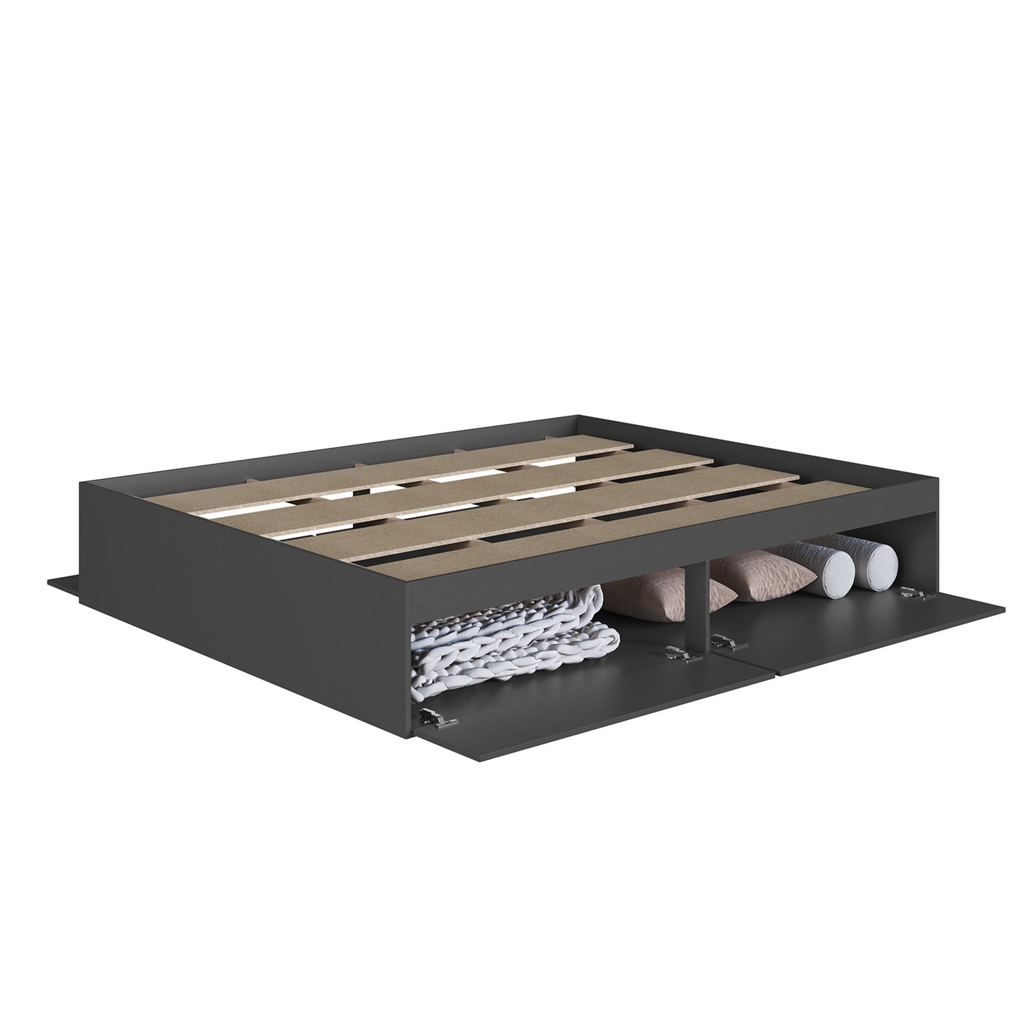 Cama Boxet con 4 Puertas 2 Pzas Hoga Tokio Gris