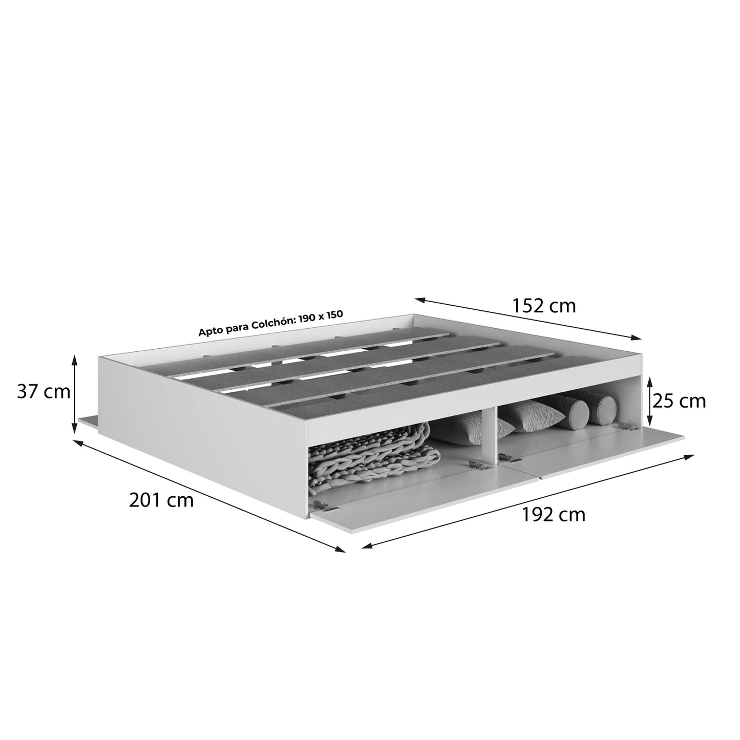 Cama Boxet con 4 Puertas 2 Pzas Hoga Tokio Miel