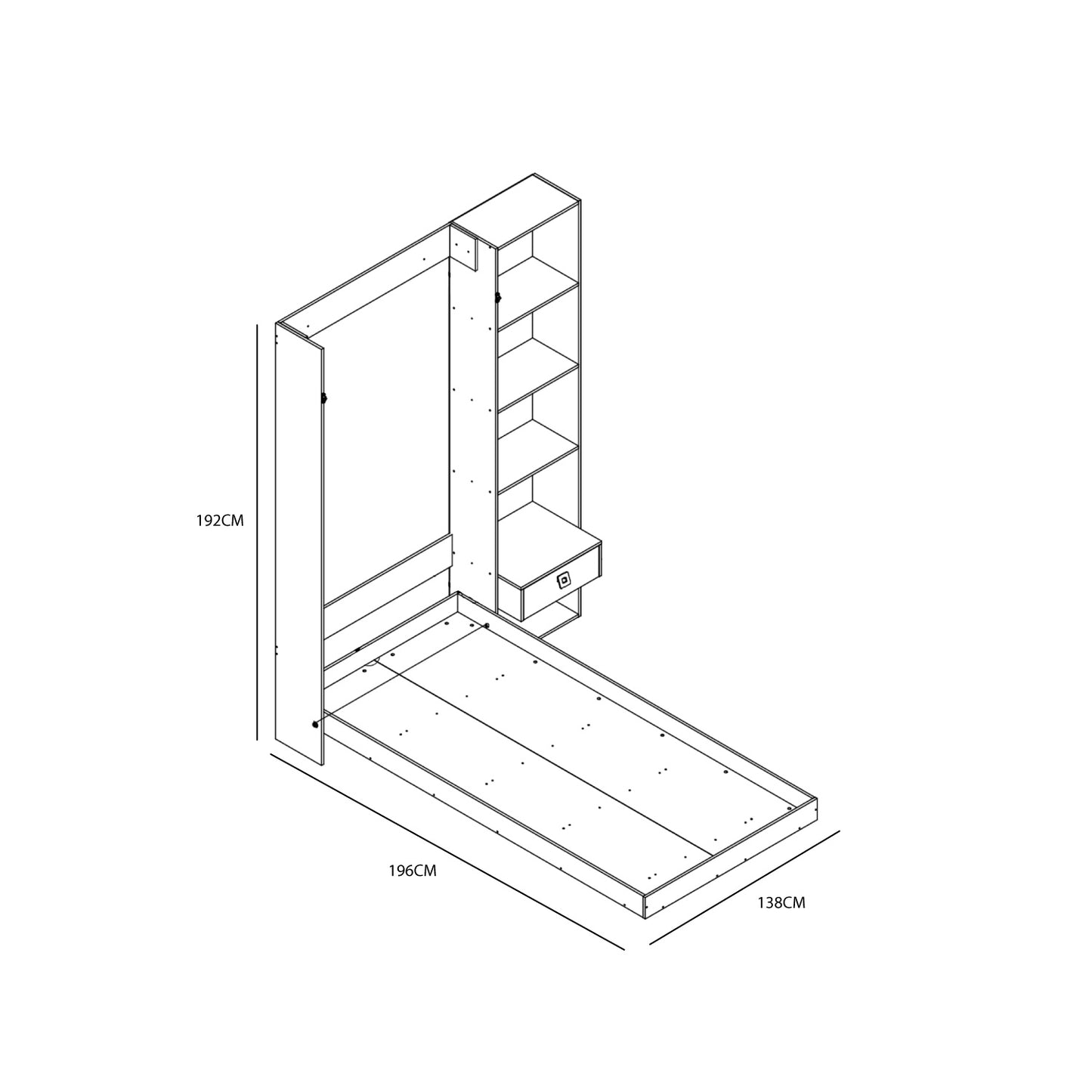 Cama Plegable Vertical 1 Plaza Vancouver Blanco