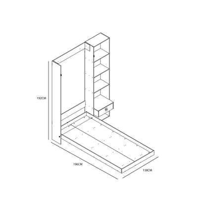 Cama Plegable Vertical 1 Plaza Vancouver Nogal