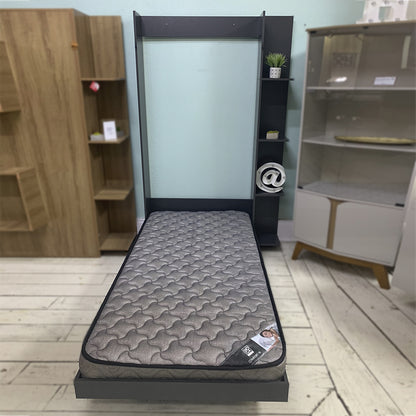 Cama Plegable Vertical con Estante 1 Pza Hoga Vancouver Gris