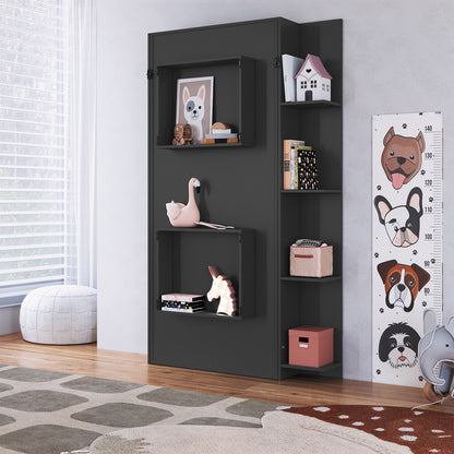 Cama Plegable Vertical con Estante 1 Pza Hoga Vancouver Gris