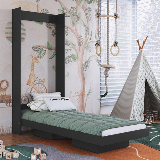 Cama Plegable Vertical 1,5 Pzas Hoga Vancouver Gris