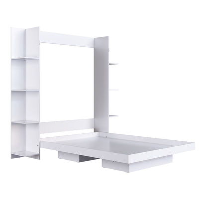 Cama Plegable Vertical con Estante 2 Pzas Hoga Vancouver Blanco