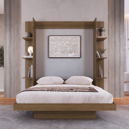 Cama Plegable Vertical con Estante 2 Pzas Hoga Vancouver Miel