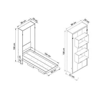 Cama Plegable Vertical 1 Plaza Manhattan Blanco