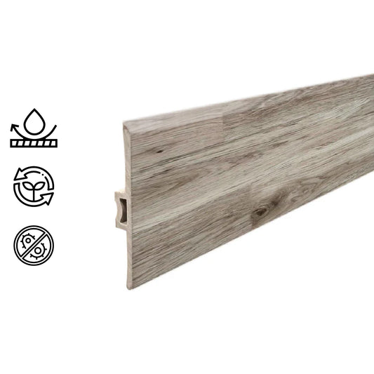 Pack 5 Unidades Moldura T PVC 2mt x 45mm Rústico Haya