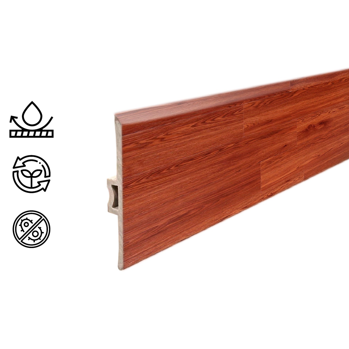 Pack 5 Unidades Moldura T PVC 2mt x 45mm Cedro