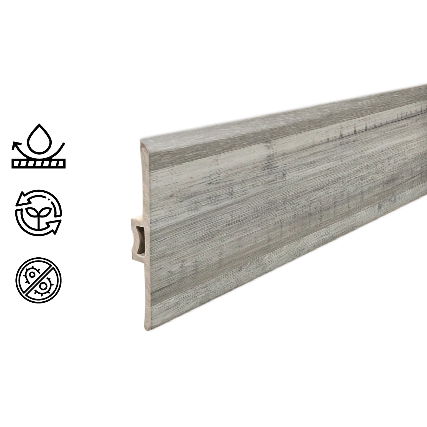 Pack 5 Unidades Moldura T PVC 2mt x 45mm Gris Absoluto