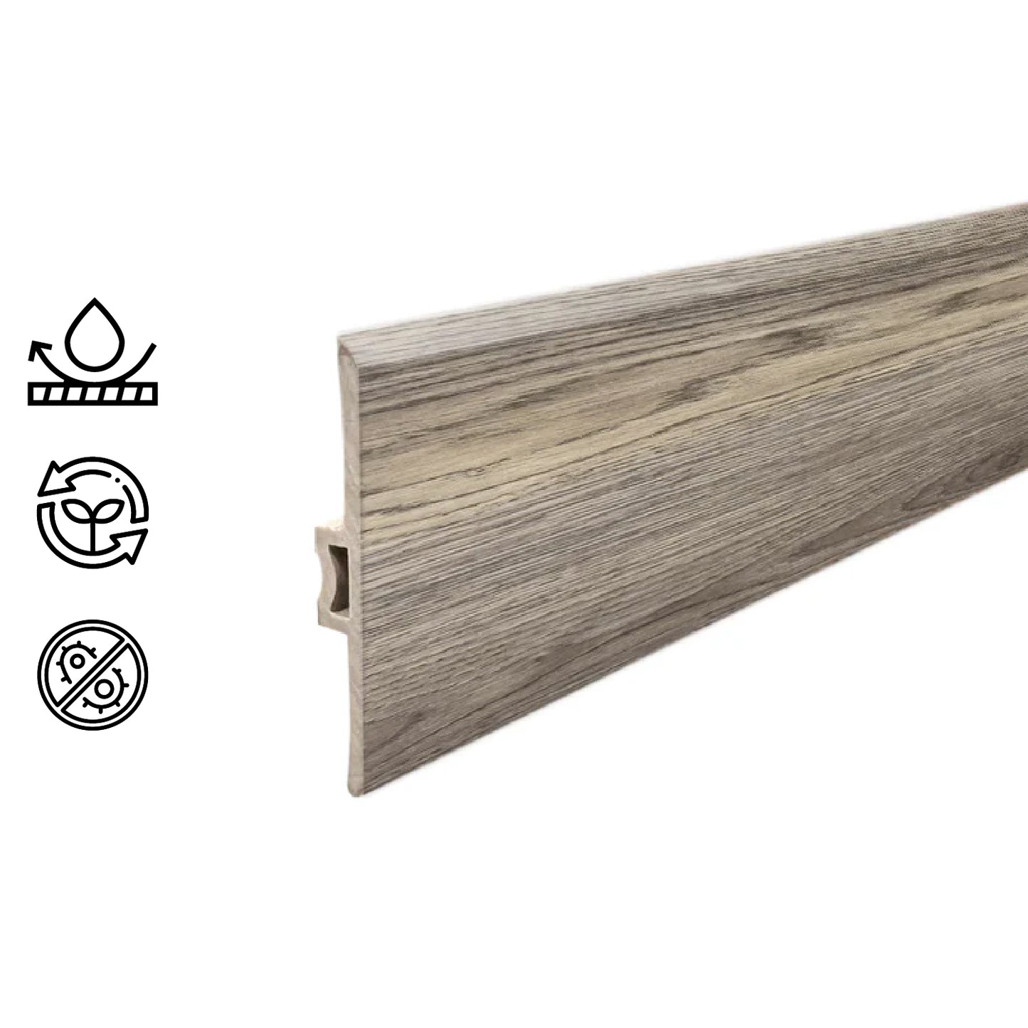 Pack 5 Unidades Moldura T PVC 2mt x 45mm Gris Grafito