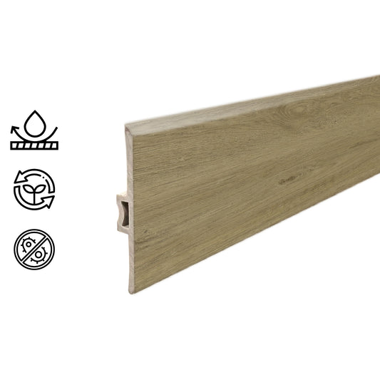 Pack 5 Unidades Moldura T PVC 2mt x 45mm Abedul
