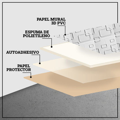 Pack 8 Unidades Lámina Panel Aro Pared 3D PVC