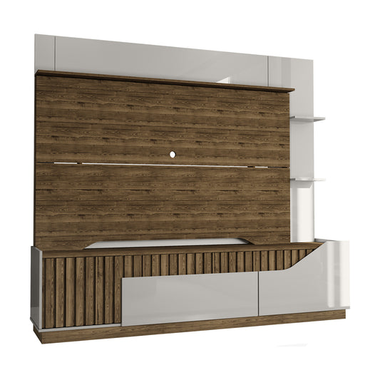 Centro de Entretenimiento Rack Tv 75" Dallas Nogal Gris Claro