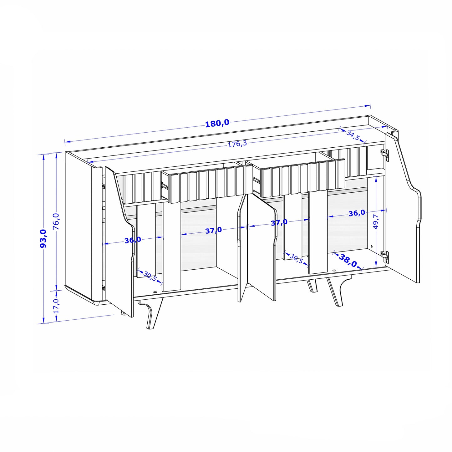 Aparador Buffet Danubio Fendi Roble