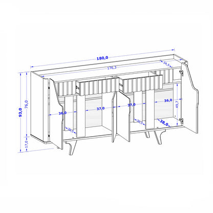 Aparador Buffet Danubio Fendi Roble