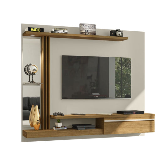 Panel Rack Tv 55" Denver Blanco Invierno Canela