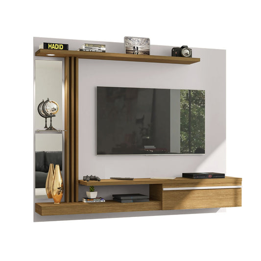 Panel Rack Tv 55" Denver Blanco Invierno Canela