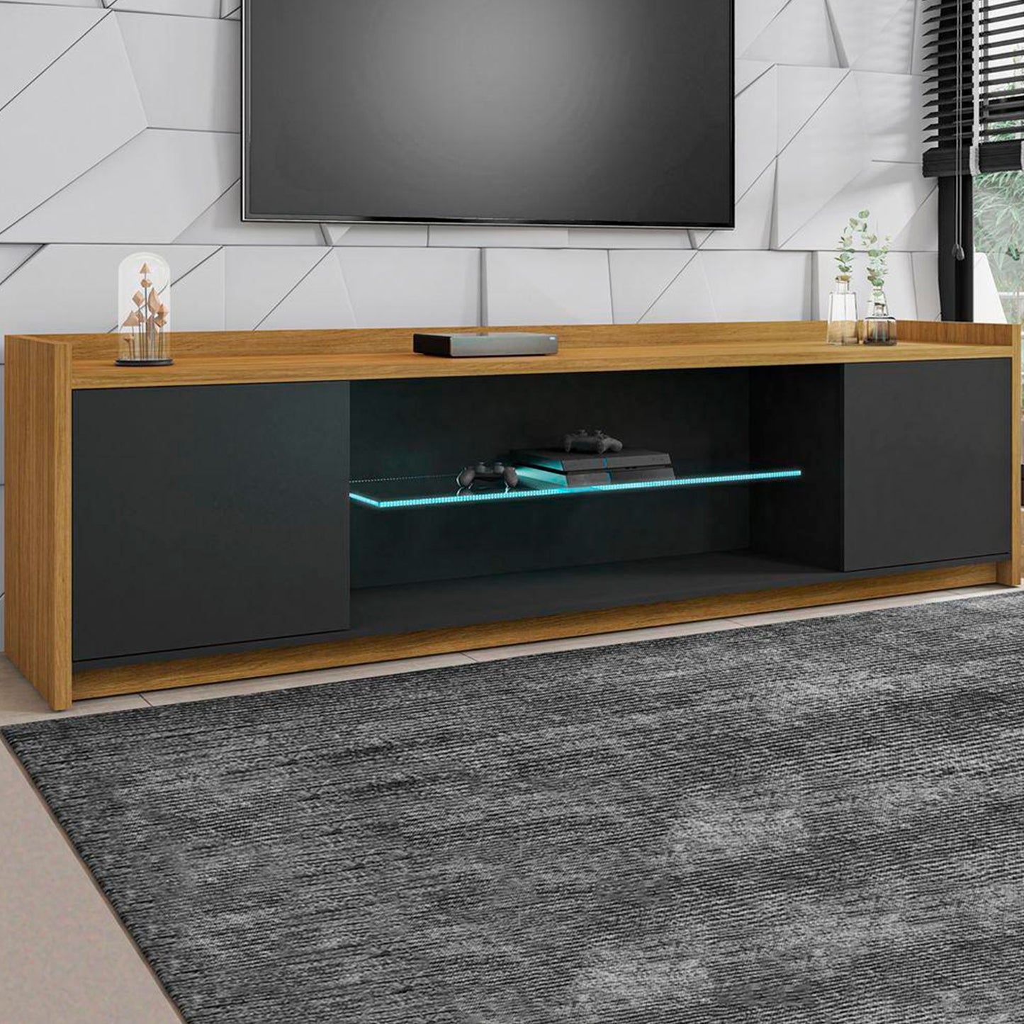 Rack Tv 82" Doha Negro Canela
