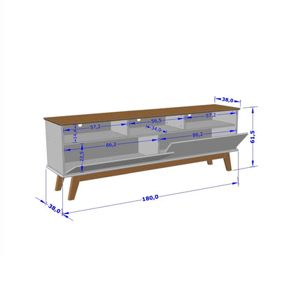 Rack Tv 65" Elegant Canela Blanco Invierno