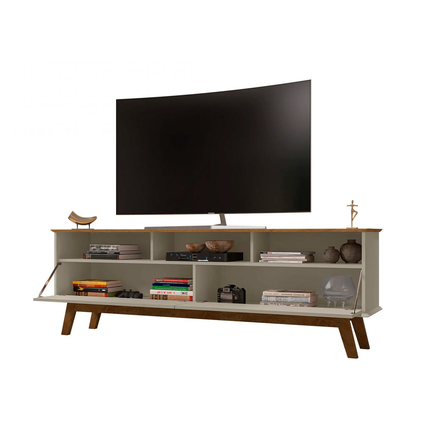 Rack Tv 65" Elegant Canela Blanco Invierno