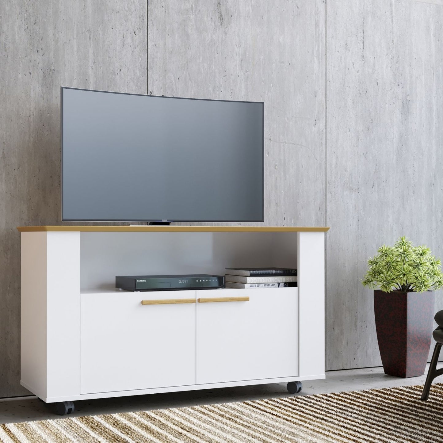 Rack Tv 42" Fenice Canela Blanco