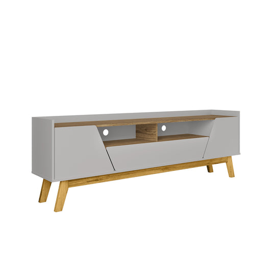 Rack Tv 70" Hoga Florencia Gris Claro Canela