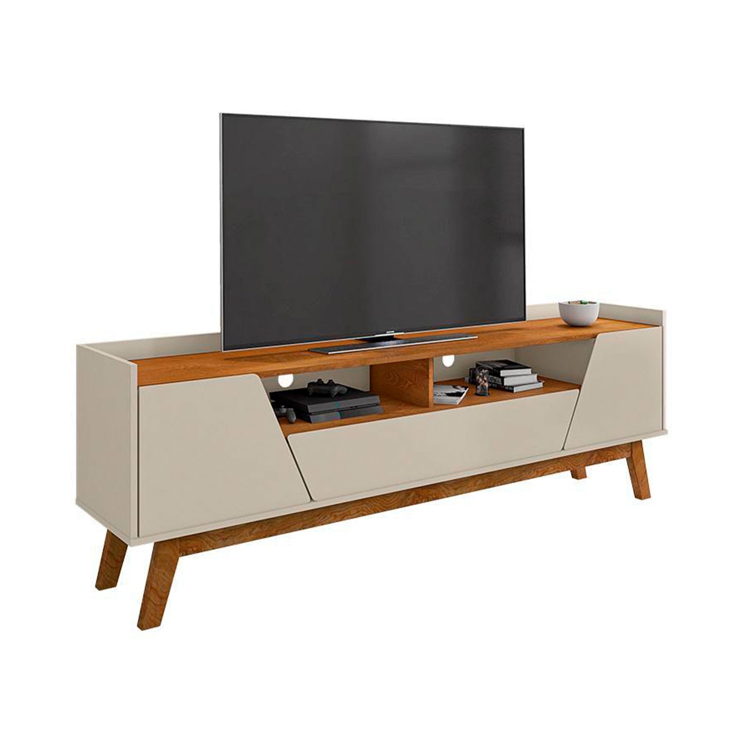 Rack Tv 70" Florencia Blanco Invierno Natural