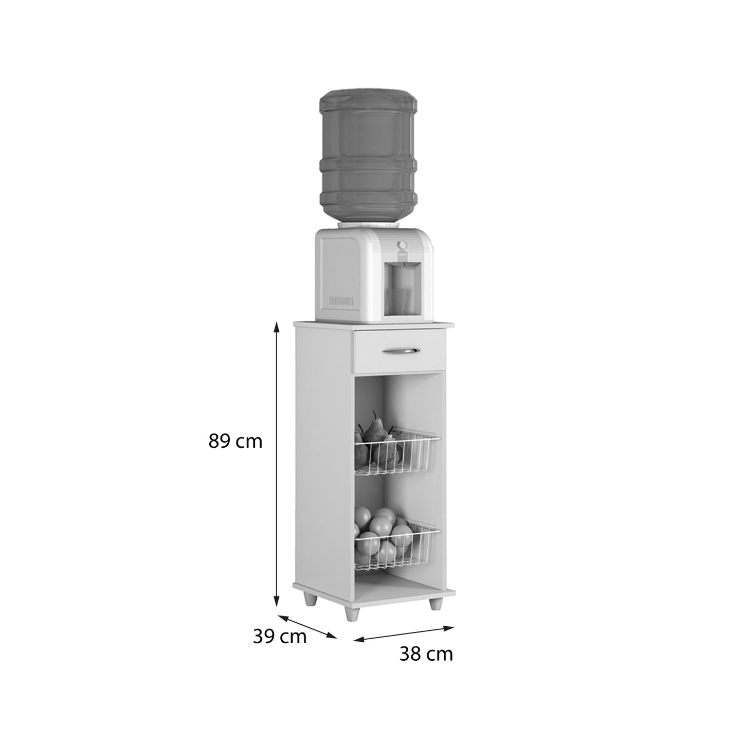 Mueble de Cocina Frutero 1 Cajón Hoga Ágata Café Vainilla
