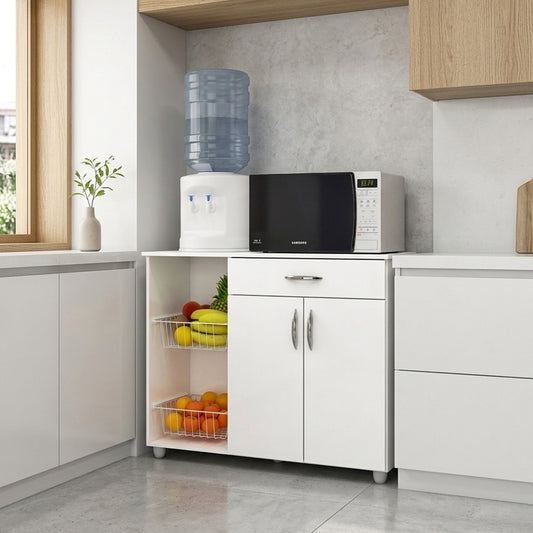 Mueble de Cocina Frutero 2 Puertas 1 Cajón Hoga Acacia Blanco