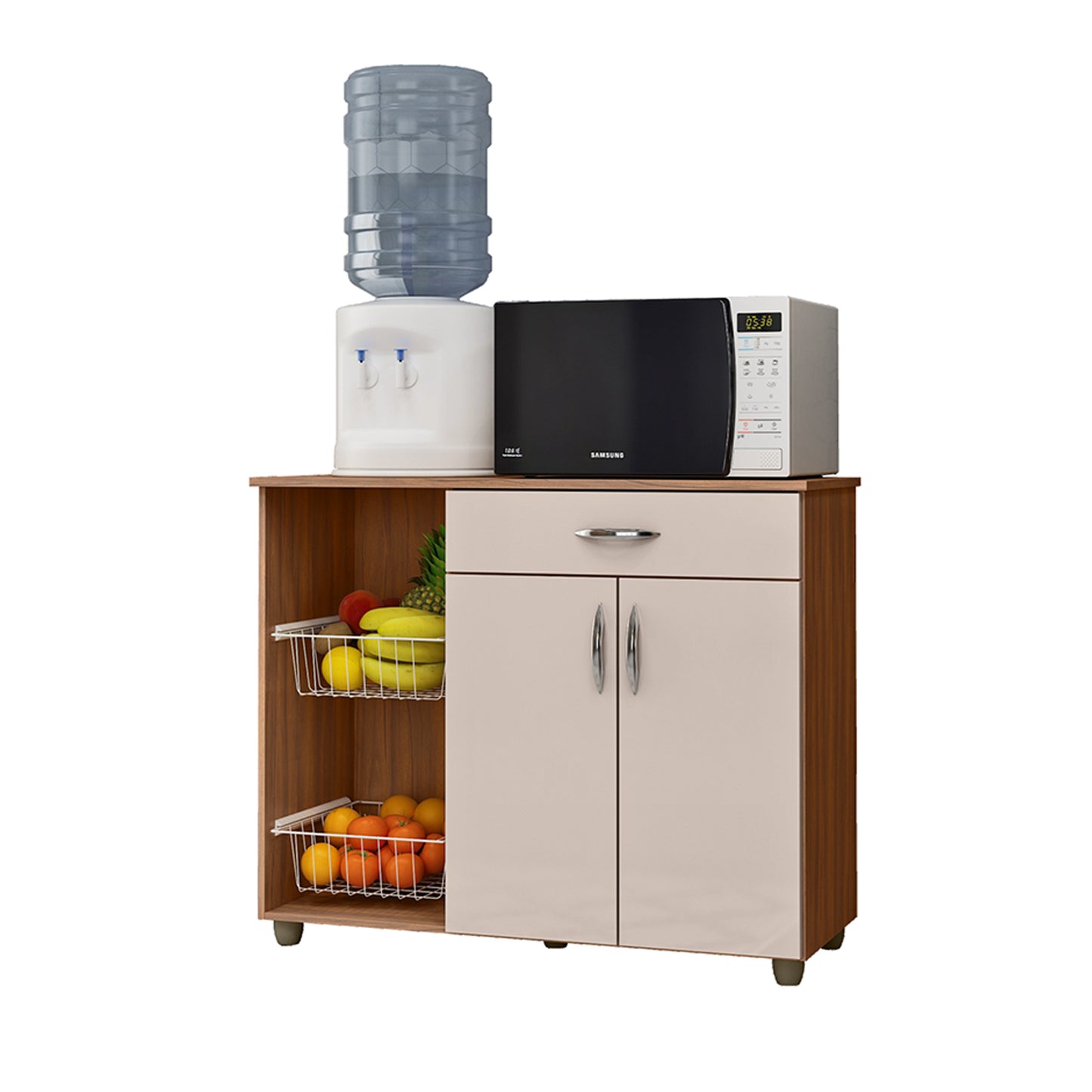 Mueble de Cocina Frutero 2 Puertas 1 Cajón Hoga Acacia Café Vainilla