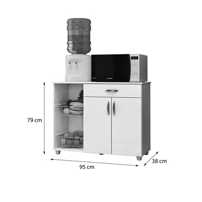 Mueble de Cocina Frutero 2 Puertas 1 Cajón Hoga Acacia Café Vainilla