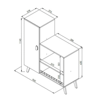 Mueble de Cocina Frutero para Horno Xangai Blanco